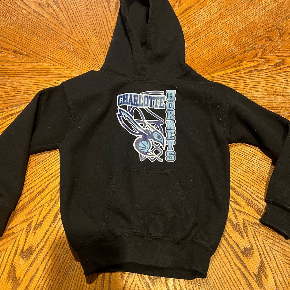 Gildan Kids Black Hoodie with Charlotte Hornets Design